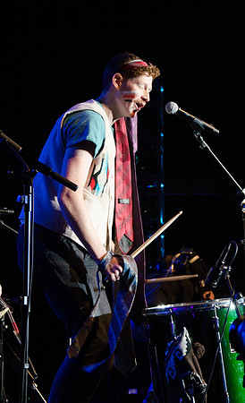 Students perform in the I-Cover concert held in the John W. Hart Physical Education Building.