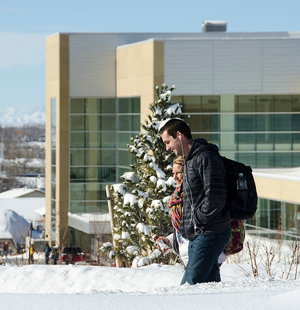 BYU-Idaho students enjoying the winter weather.