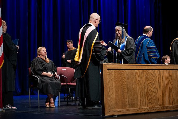 Graduates during convocation for the College of Performing and Visual Arts.