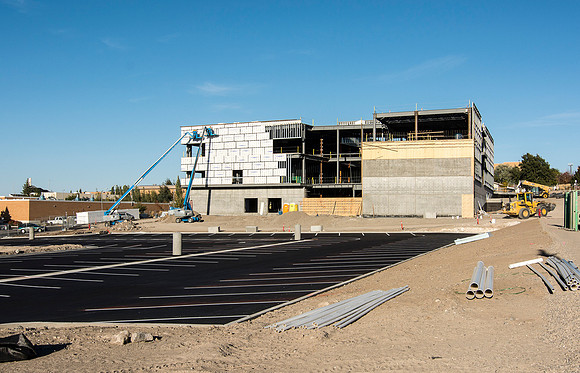 Progress continues on and around the construction of the Science and Technology Building