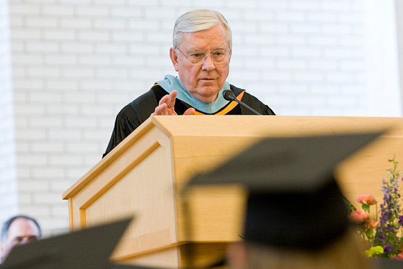 "Elder M. Russell Ballard", Graduation, "Pres. Kim B. Clark", students