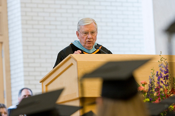 "Elder M. Russell Ballard", Graduation, "Pres. Kim B. Clark", students