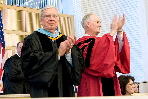 "Elder M. Russell Ballard", Graduation, "Pres. Kim B. Clark", students