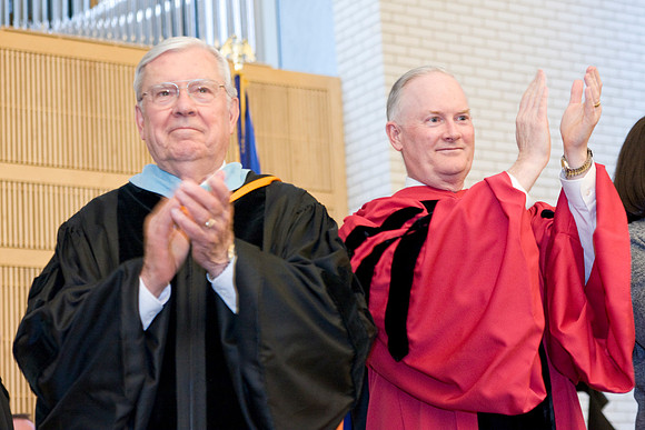 "Elder M. Russell Ballard", Graduation, "Pres. Kim B. Clark", students