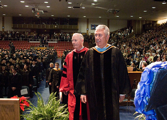 President Dieter F. Uchtdorf commencement speaker, leads processional with President Clark.