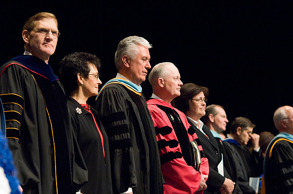 President Dieter F. Uchtdorf commencement speaker, with President Clark.