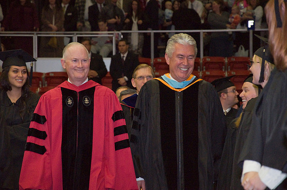 President Dieter F. Uchtdorf commencement speaker, leads processional with President Clark.