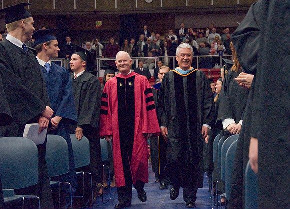 President Dieter F. Uchtdorf commencement speaker, leads processional with President Clark.