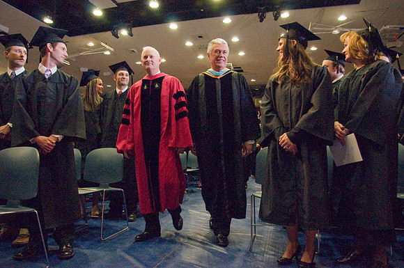 President Dieter F. Uchtdorf commencement speaker, leads processional with President Clark.