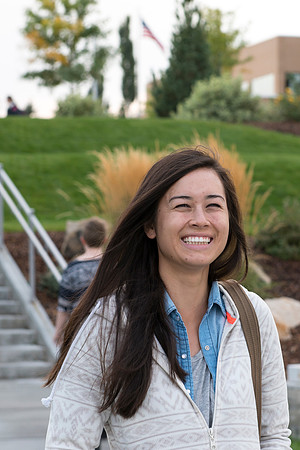 Students at BYU-Idaho; the first day of school Sept 14, 2105.