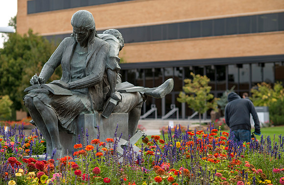 Sculpture on BYU-Idaho campus