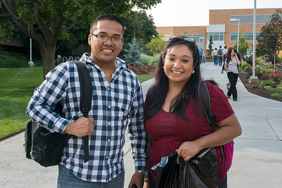 Students at BYU-Idaho; the first day of school Sept 14, 2105.