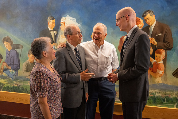 Opening ceremony with VIPs who helped bring the murals to campus.