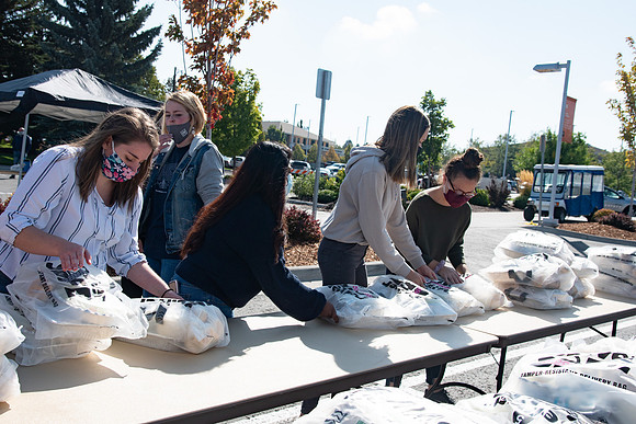 A special fast was held on campus and the University prepared and passed out over 17,000 meals for the students to enjoy at the end of their fast. Food Service along with volunteers packaged and passe