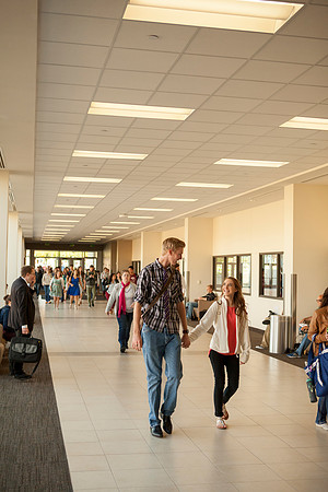 Students head towards Devotional.
