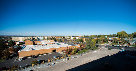 BYU-Idaho campus from the roof of the Science & Technology Building construction site.