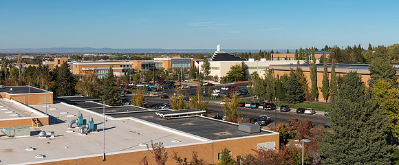 BYU-Idaho campus from the roof of the Science & Technology Building construction site.