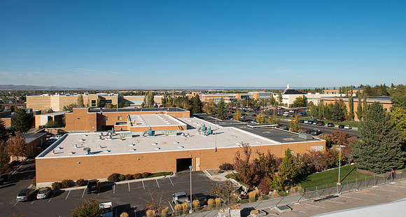 BYU-Idaho campus from the roof of the Science & Technology Building construction site.