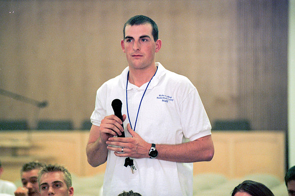 Faculty and employee meeting when the announcement was made that Ricks college would become the 4 year university Brigham Young University - Idaho.