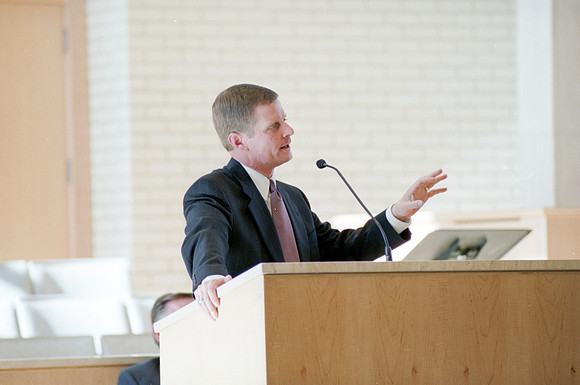 Faculty and employee meeting when the announcement was made that Ricks college would become the 4 year university Brigham Young University - Idaho.