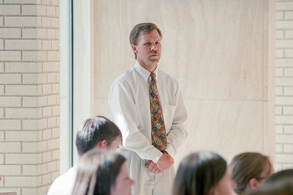 Faculty and employee meeting when the announcement was made that Ricks college would become the 4 year university Brigham Young University - Idaho.