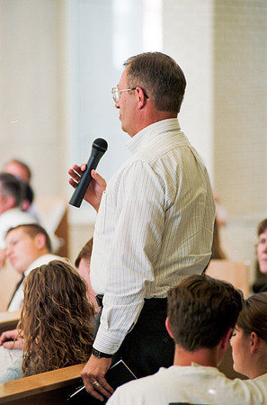 Faculty and employee meeting when the announcement was made that Ricks college would become the 4 year university Brigham Young University - Idaho.