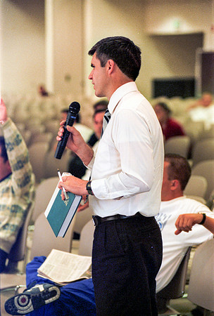 Faculty and employee meeting when the announcement was made that Ricks college would become the 4 year university Brigham Young University - Idaho.