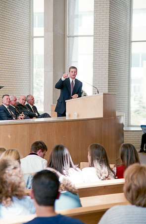 Faculty and employee meeting when the announcement was made that Ricks college would become the 4 year university Brigham Young University - Idaho.