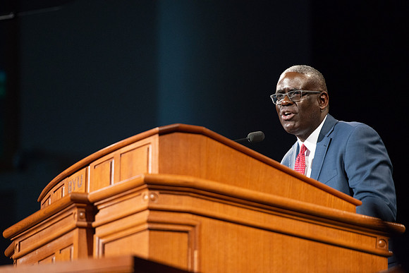Devotional in the BYU-Idaho Center with Elder Peter M. Johnson.
