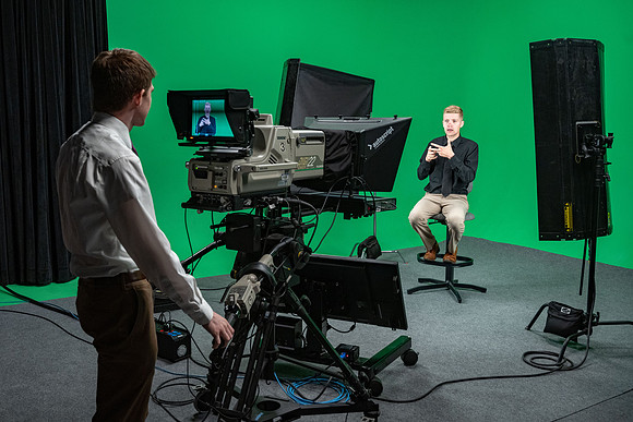 Behind the scenes of devotional in the I-Center.
