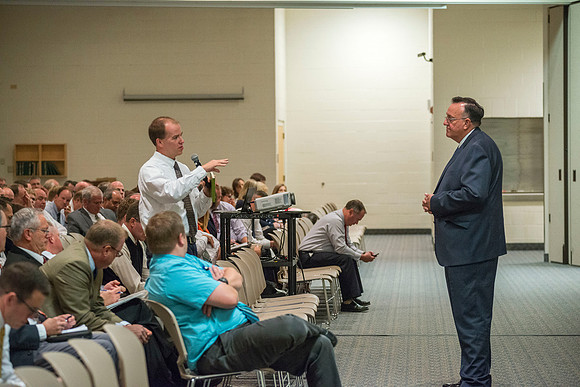 Faculty meeting to kick off the start of Fall semester.