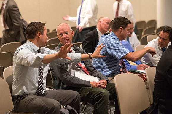 Faculty meeting to kick off the start of Fall semester.