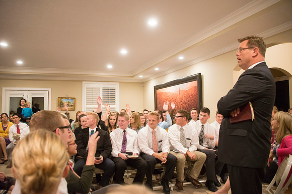 Every Monday night, the Gilbert Family hosts Family Home Evening to the Student Wards at BYU-Idaho. This night was the YSA 63rd Ward.