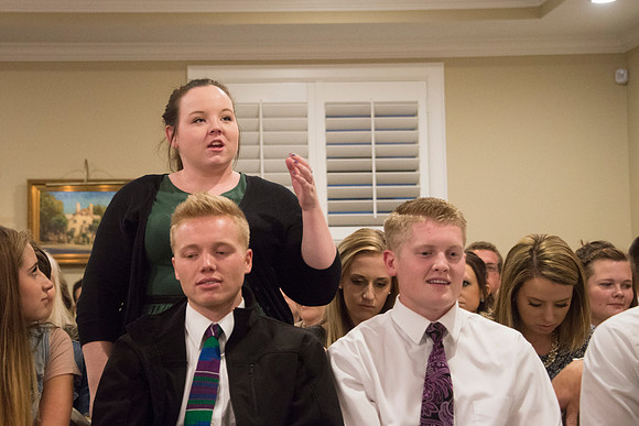 Every Monday night, the Gilbert Family hosts Family Home Evening to the Student Wards at BYU-Idaho. This night was the YSA 63rd Ward.