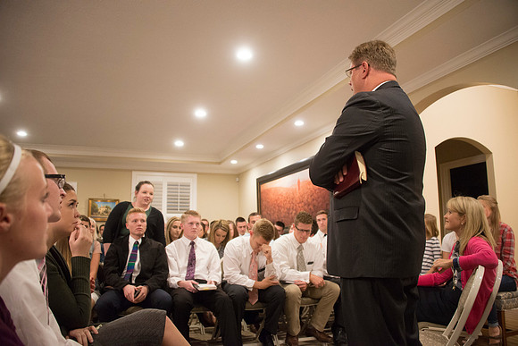 Every Monday night, the Gilbert Family hosts Family Home Evening to the Student Wards at BYU-Idaho. This night was the YSA 63rd Ward.