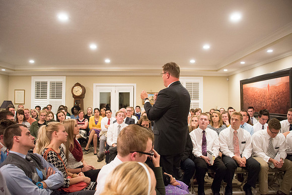Every Monday night, the Gilbert Family hosts Family Home Evening to the Student Wards at BYU-Idaho. This night was the YSA 63rd Ward.