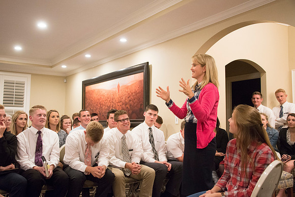 Every Monday night, the Gilbert Family hosts Family Home Evening to the Student Wards at BYU-Idaho. This night was the YSA 63rd Ward.