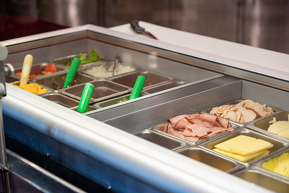 Stacks Sandwich Shop food and service at Manwaring Center.