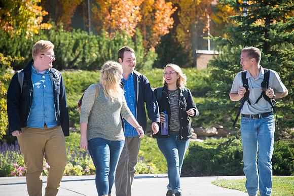 Students walk through campus during the Fall 2015 Semester.