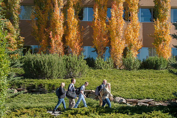 Students walk through campus during the Fall 2015 Semester.