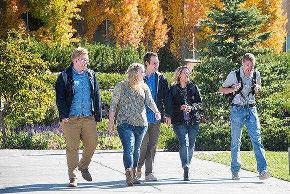 Students walk through campus during the Fall 2015 Semester.