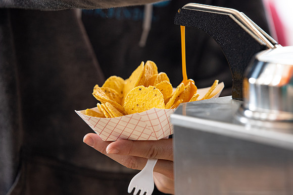Residents of Centre Square On-Campus housing gather for nachos in anticipation of March Madness.
