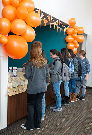 Residents of Centre Square On-Campus housing gather for nachos in anticipation of March Madness.