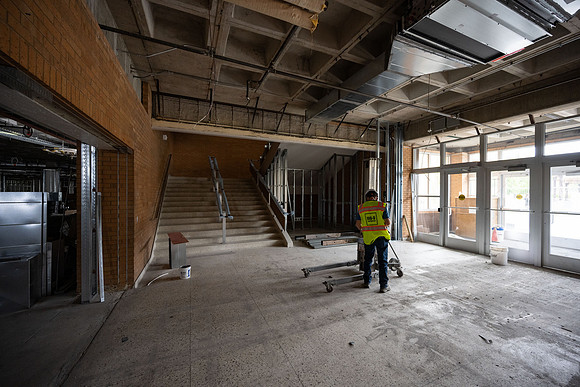 Construction progress for the David O McKay Library