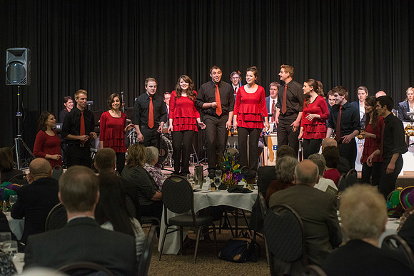 Vocal Union provides entertainment at the Snow Society Banquet. Snow Society honors Wilson Brown for his contribution to the Arts with the Eliza R. Snow Award.