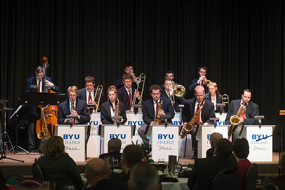 Sound Alliance Jazz Band directed Mark Watkins provides entertainment at the Snow Society Banquet.  Snow Society honors Wilson Brown for his contribution to the Arts with the Eliza R. Snow Award.