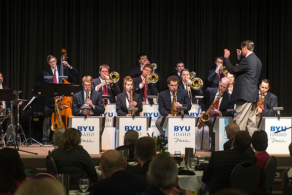 Sound Alliance Jazz Band directed Mark Watkins provides entertainment at the Snow Society Banquet.  Snow Society honors Wilson Brown for his contribution to the Arts with the Eliza R. Snow Award.