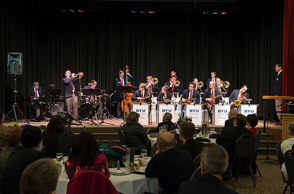 Sound Alliance Jazz Band directed Mark Watkins provides entertainment at the Snow Society Banquet.  Snow Society honors Wilson Brown for his contribution to the Arts with the Eliza R. Snow Award.