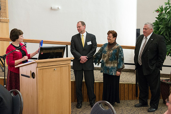 Former Snow Society members Gracie Hill, Rich Balou and Alton Hansen recognized for their past service. Presented by Snow Society President, Nola Jean Call.
