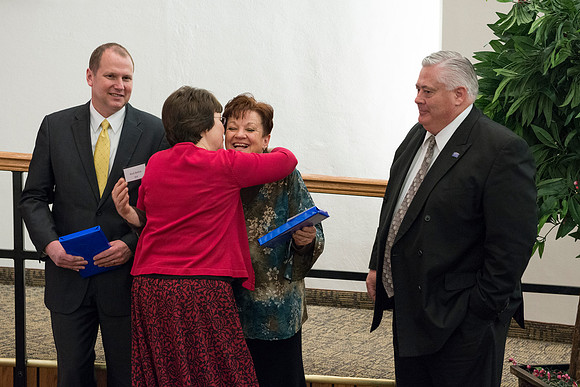 Former Snow Society members Gracie Hill, Rich Balou and Alton Hansen recognized for their past service. Presented by Snow Society President, Nola Jean Call.